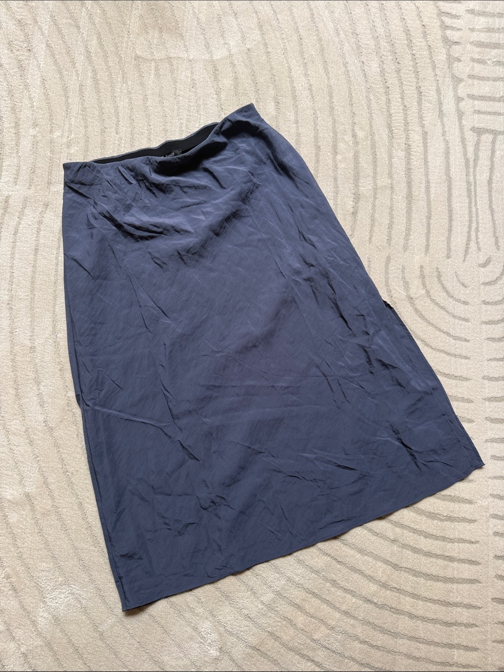Madewell Navy Midi A-Line Skirt